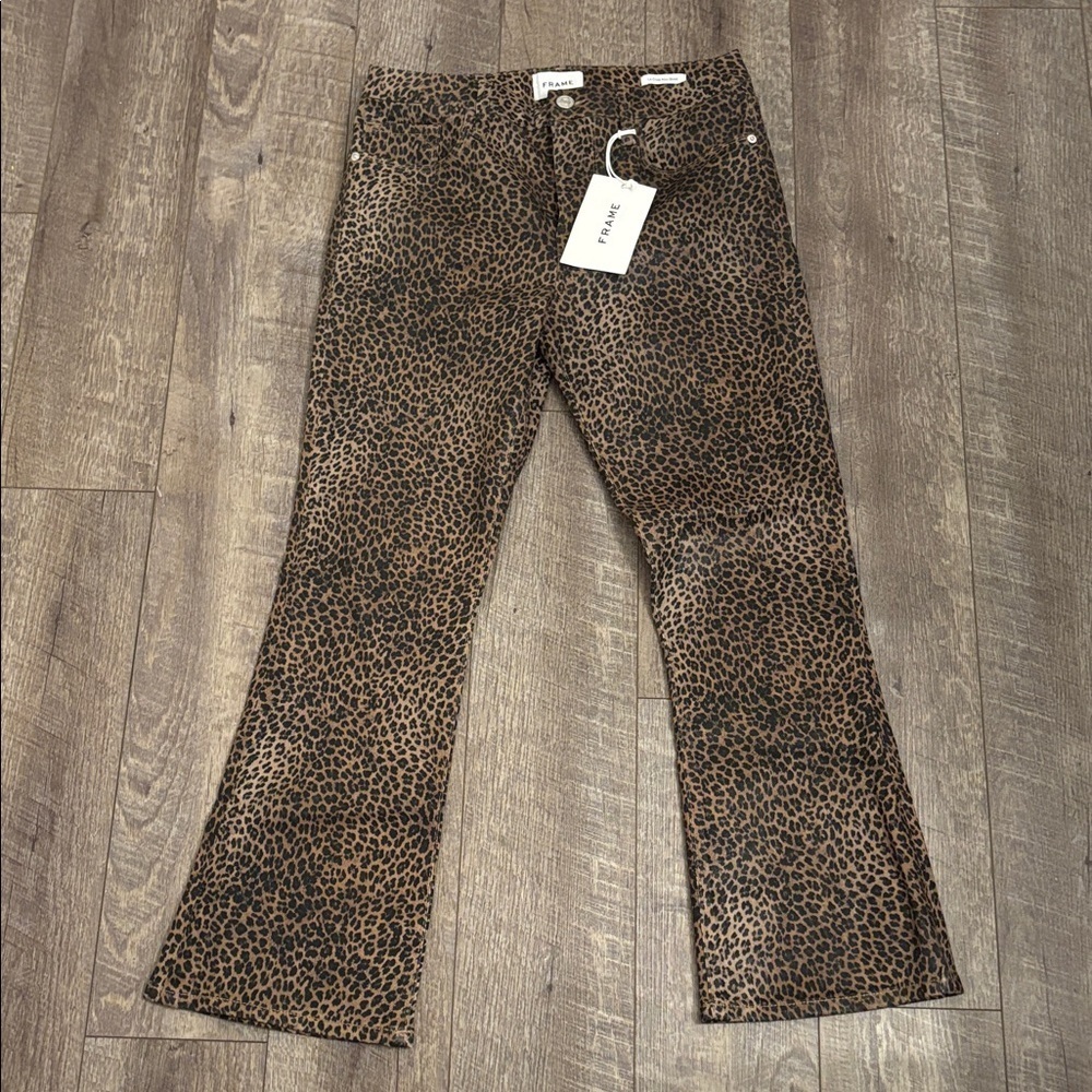 Frame Le Crop Mini Boot Leopard Pant - Picture 2 of 5